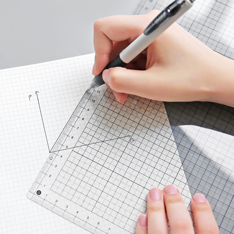 Ruler Set Transparent - Transparan Penguasa Papan A4 B5 Siswa
