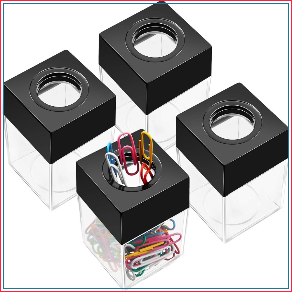 Paperclip Magnetic Set - Set Dispenser Klip Kertas Magnetik isi