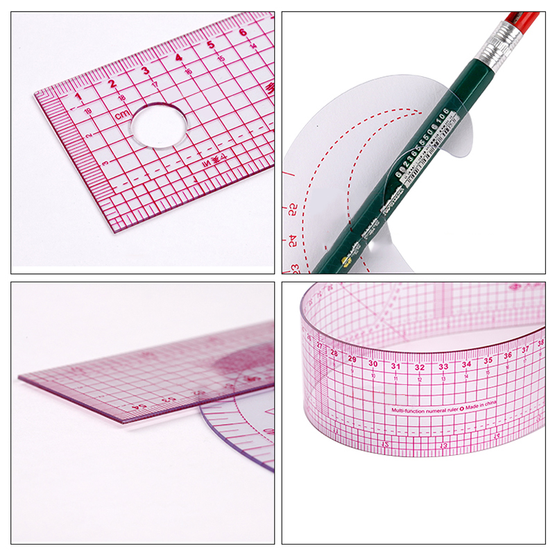 Ruler Set Transparent - Penguasa Potongan Kurva Perancis Mode Penggaris