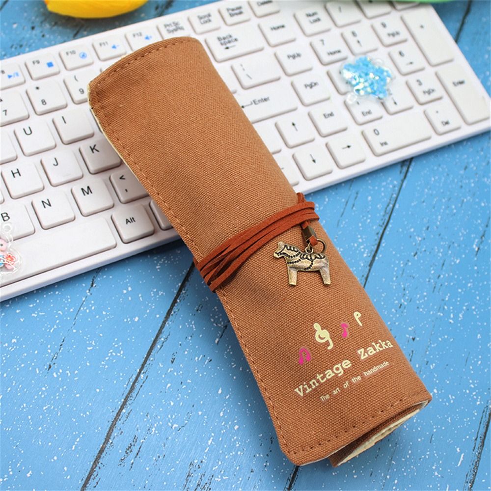 Pen Pouch Roll - Kantong Pensil 12 Lubang, Tas Pena