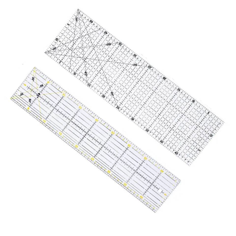Ruler Set Transparent - Fenrry Penggaris Tambal Sulam Akrilik Multiukuran