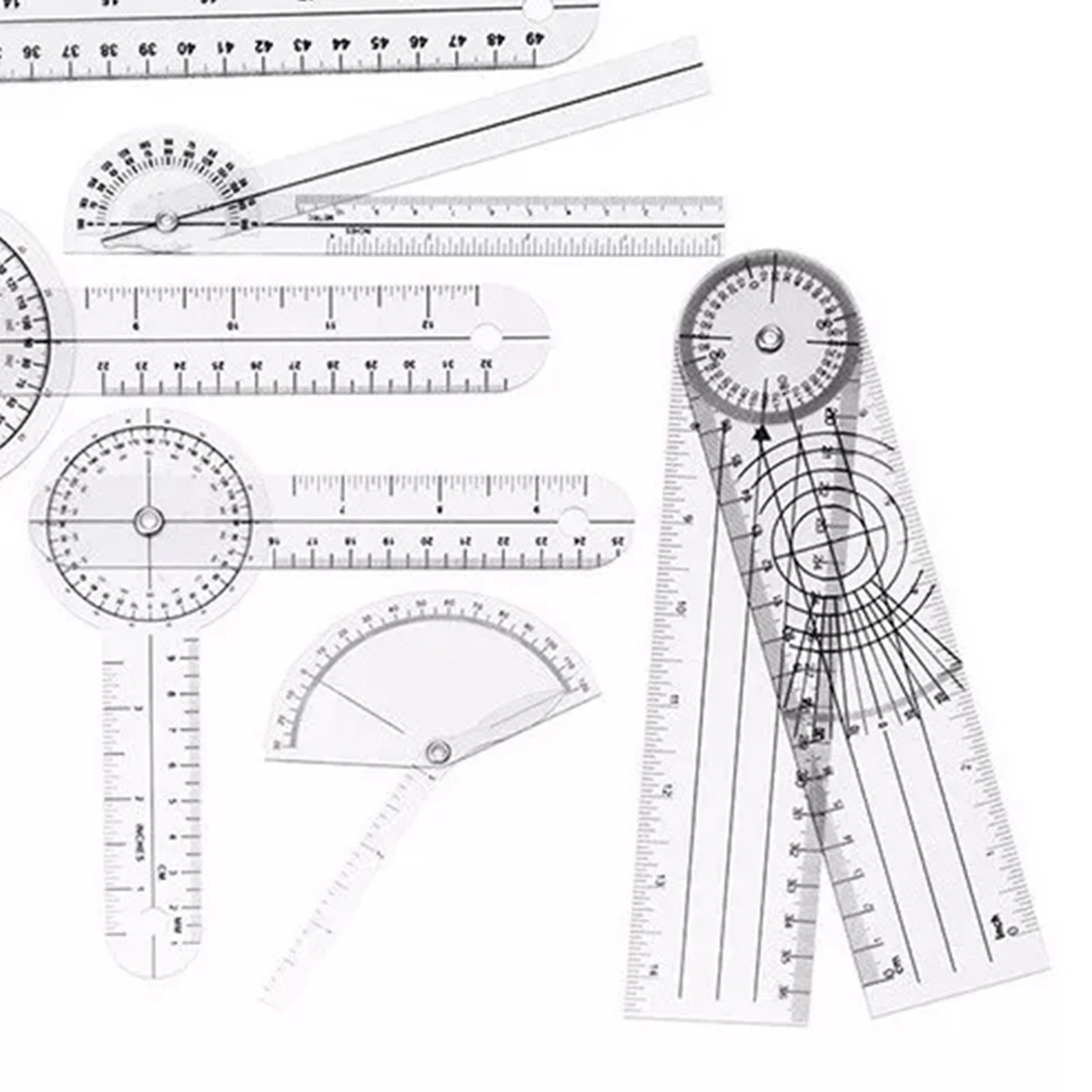 6 Buah Set Goniometer Medis PV - Ruler Set Transparent ulasan dan harga