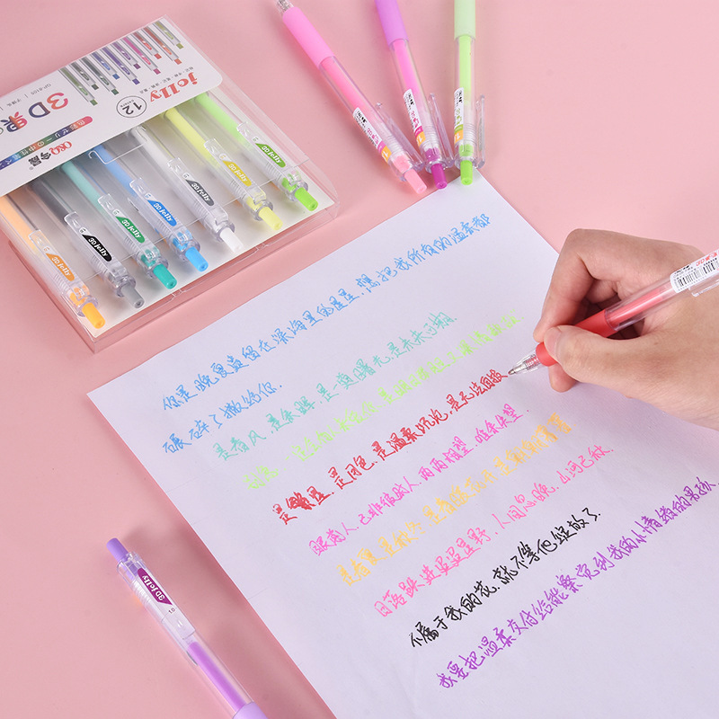 Pena Jeli Tiga Dimensi 3D Pena - Gel Ink Pen Set ulasan dan harga