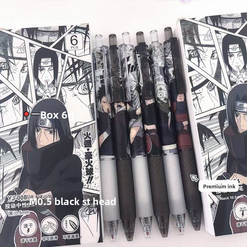 Pulpen Gel Anime Naruto Cetak  - Gel Ink Pen Set ulasan dan harga