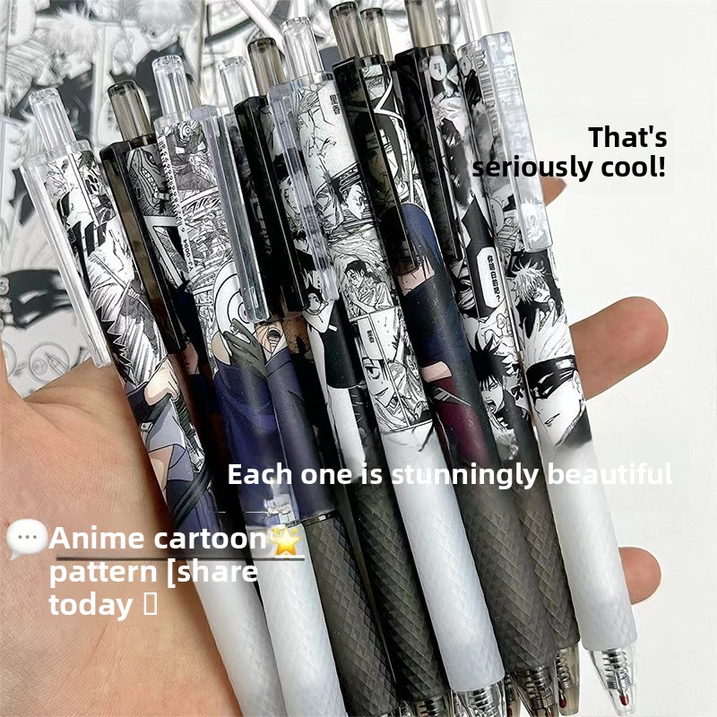 Pulpen Gel Anime Naruto Cetak  - Gel Ink Pen Set ulasan dan harga