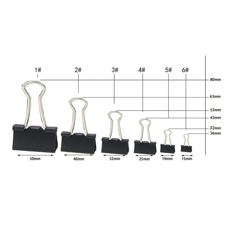 10/20 Buah Klip Kertas Logam 1 - Binder Clip Assorted ulasan dan harga