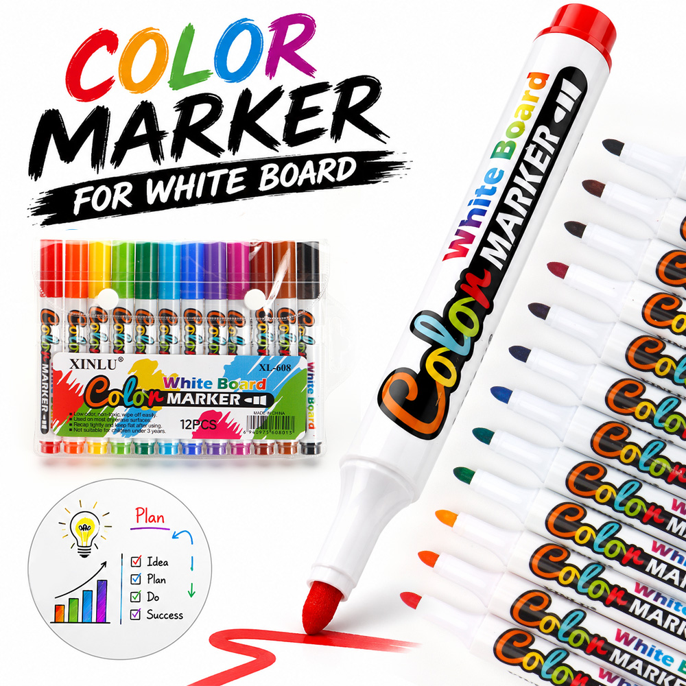 Set Pena Spidol Papan Tulis 12 - Whiteboard Marker Set ulasan dan harga