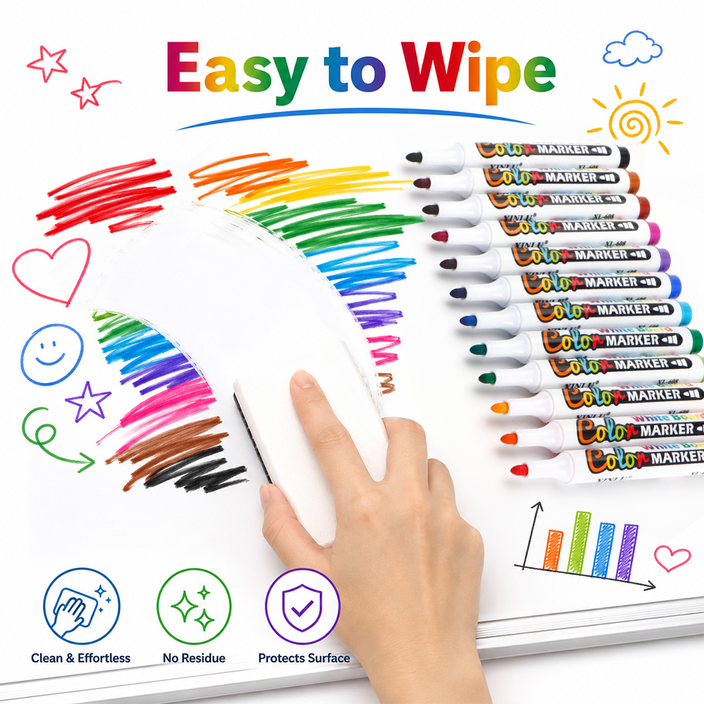 Set Pena Spidol Papan Tulis 12 - Whiteboard Marker Set ulasan dan harga