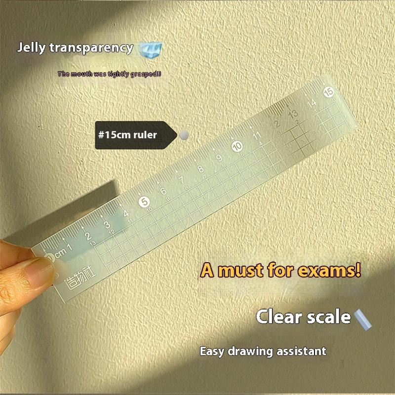 4PCS/Set Penggaris Jelly 15CM  - Ruler Set Transparent ulasan dan harga
