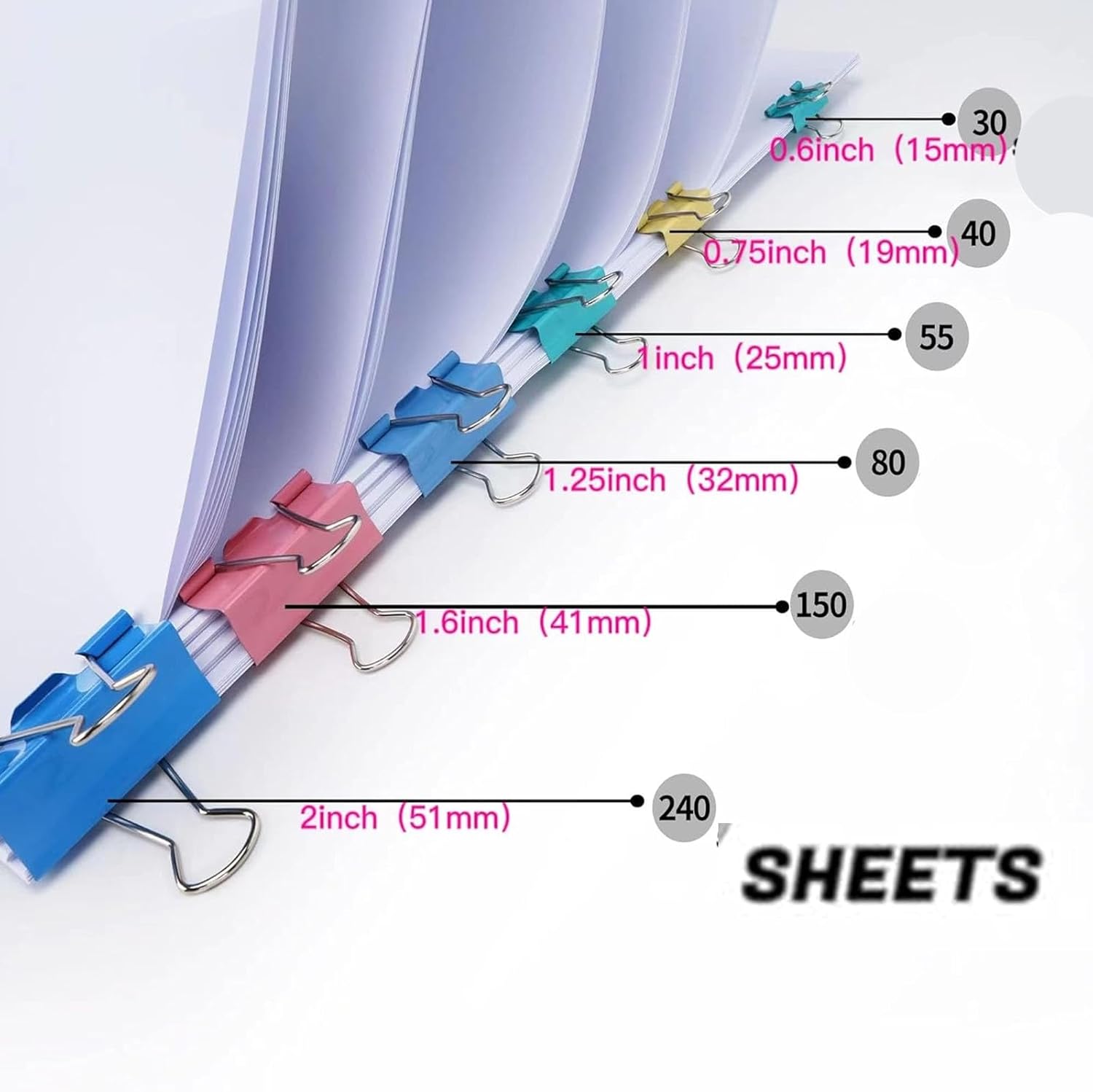 Klip Lipat, 40 Klip Kertas, Lo - Binder Clip Assorted ulasan dan harga