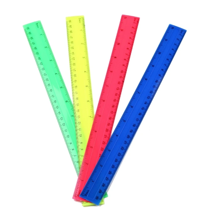 4 buah/pak penggaris lurus pla - Ruler Set Transparent ulasan dan harga