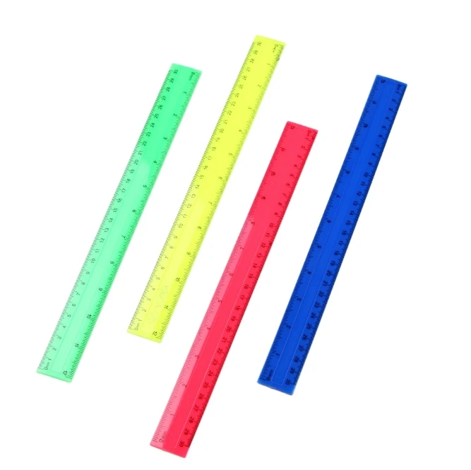 4 buah/pak penggaris lurus pla - Ruler Set Transparent ulasan dan harga