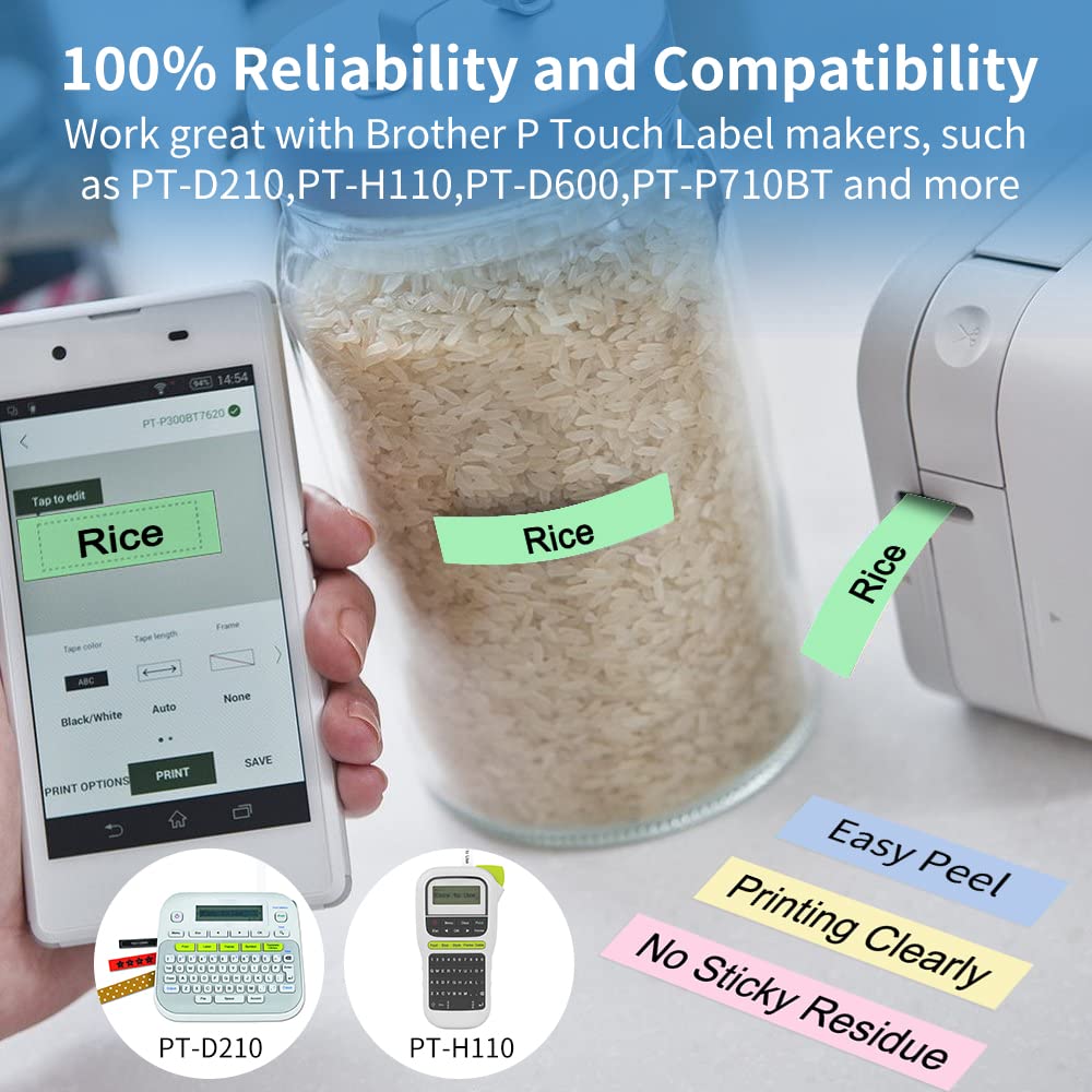 Pita matte 5 warna pucat 9/12/ - Label Printer Tape ulasan dan harga