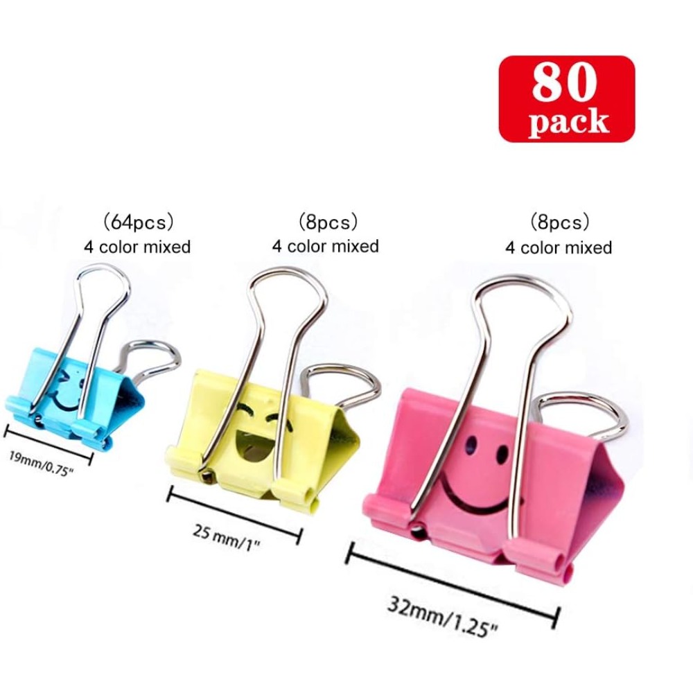 80 Buah Klip Binder Beraneka R - Binder Clip Assorted ulasan dan harga