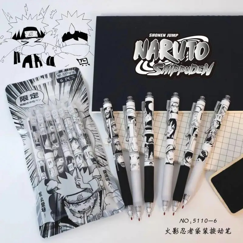 Naruto 6 buah/set pena Gel Ani - Gel Ink Pen Set ulasan dan harga