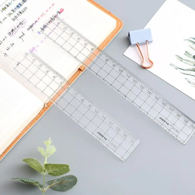 1 buah Simple15cm 18cm 20cm tr - Ruler Set Transparent ulasan dan harga