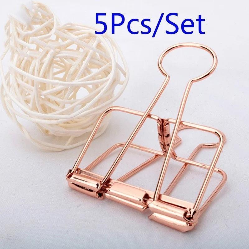 5 Buah Klip Binder Logam Rose  - Binder Clip Assorted ulasan dan harga