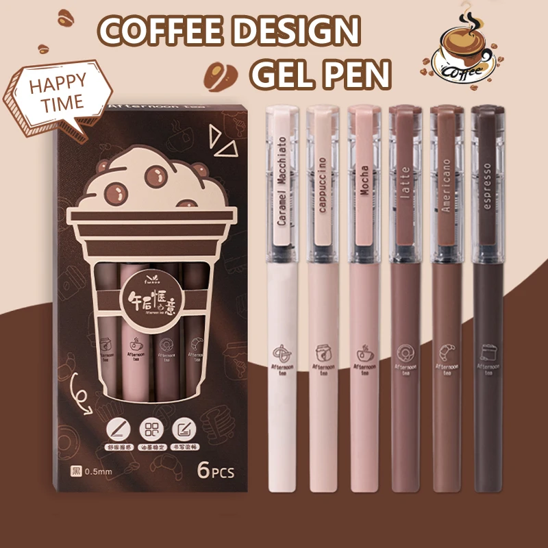 6 Pcs/Set Pulpen Gel Seri Teh  - Gel Ink Pen Set ulasan dan harga