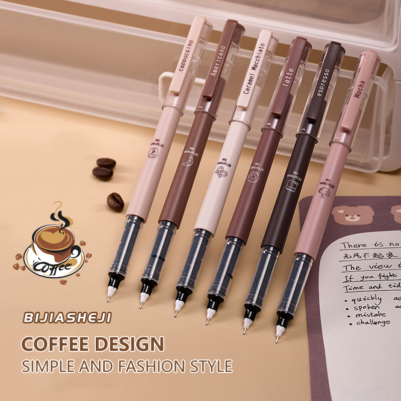 6 Pcs/Set Pulpen Gel Seri Teh  - Gel Ink Pen Set ulasan dan harga