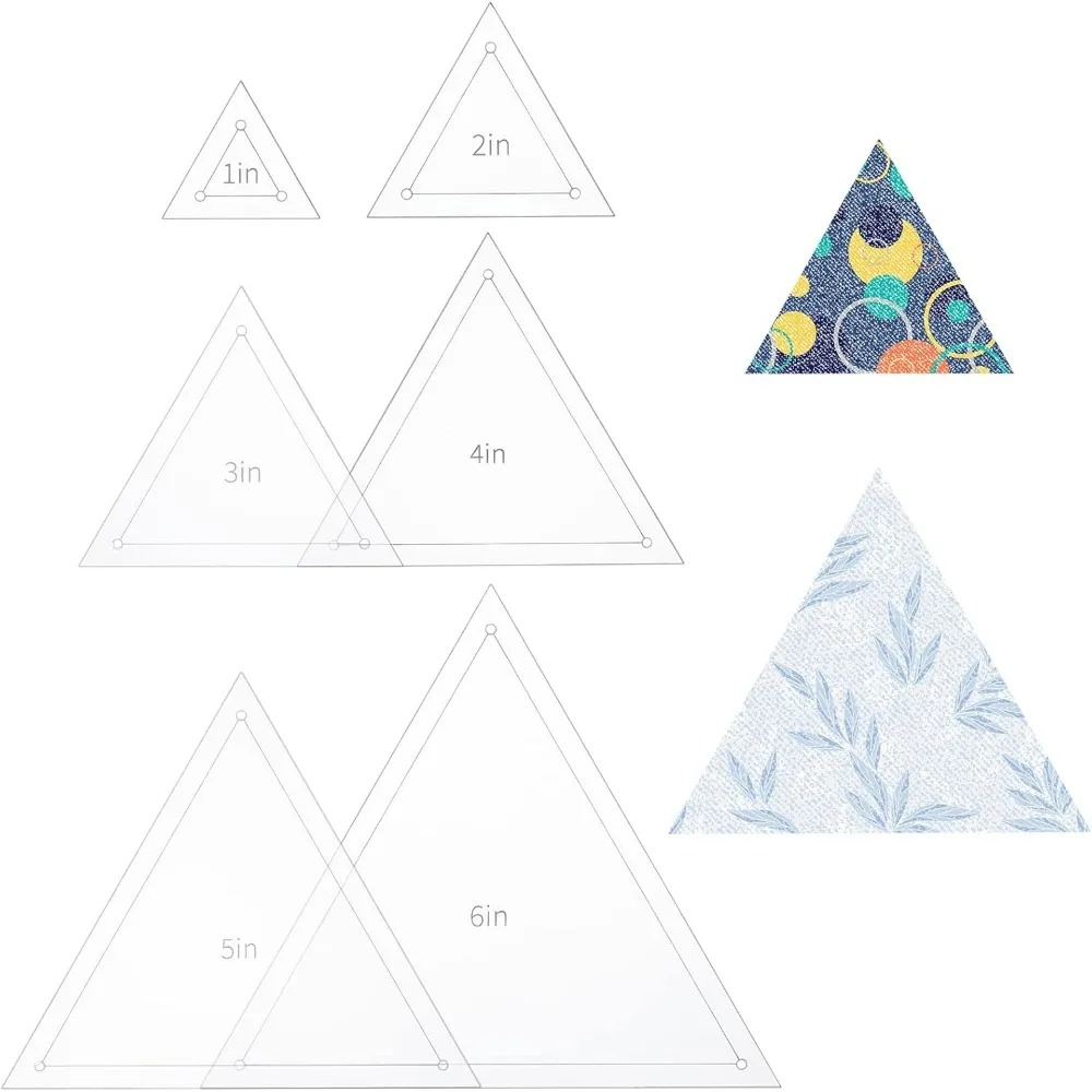 6Pcs Set Template Segitiga Beb - Ruler Set Transparent ulasan dan harga