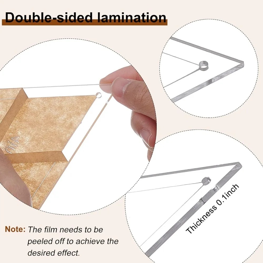 6Pcs Set Template Segitiga Beb - Ruler Set Transparent ulasan dan harga