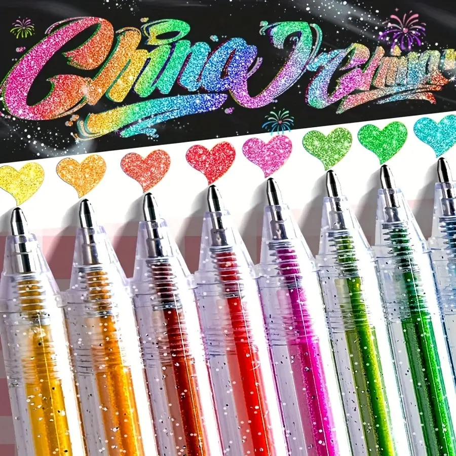 Set Pena Gel Glitter Spesial 8 - Gel Ink Pen Set ulasan dan harga