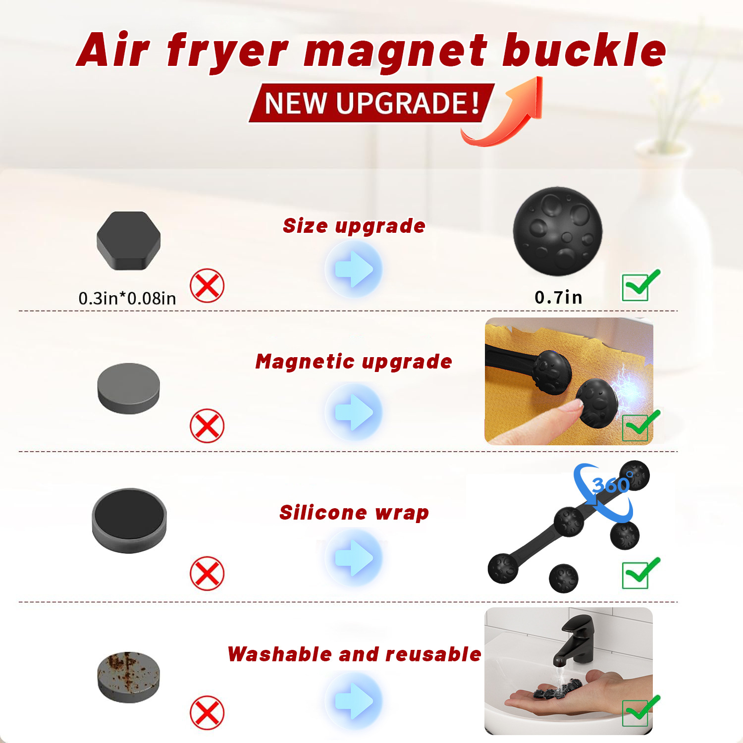 1/2 Set Klip Magnetik Silikon  - Paperclip Magnetic Set ulasan dan harga